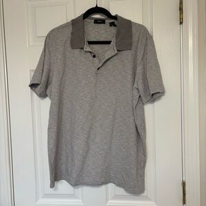 Theory Men's Bron D Cosmos Polo Shirt Size Extra Large Gray White Striped
